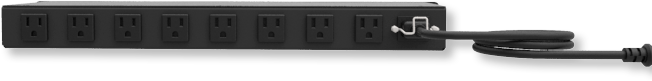 PDU NM de 1UR, 110-127 VAC, 15 Amperios, 8 receptáculos NEMA 5-15R traseros (1PH-15A-08-515RT-1S)