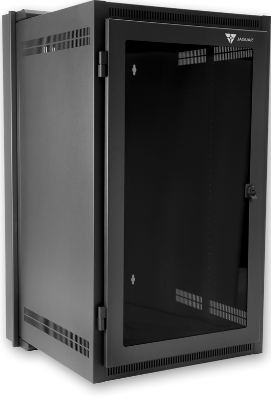 Gabinete de pared abatible, puerta frontal de acrílico de 19" EIA de 12 UR, 25" profundidad (NCS-WRE-12-25NK)