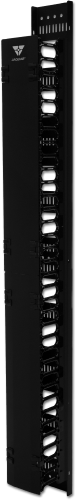 Organizador de cables vertical frontal de policarbonato para gabinetes HT de 42-45 UR (NCS-NRE-VOP-42HT)