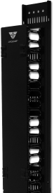 Organizador vertical de policarbonato de 48 UR para resguardo de cableado al frente y atrás para racks abierto (NCS-VOP-48-FB)