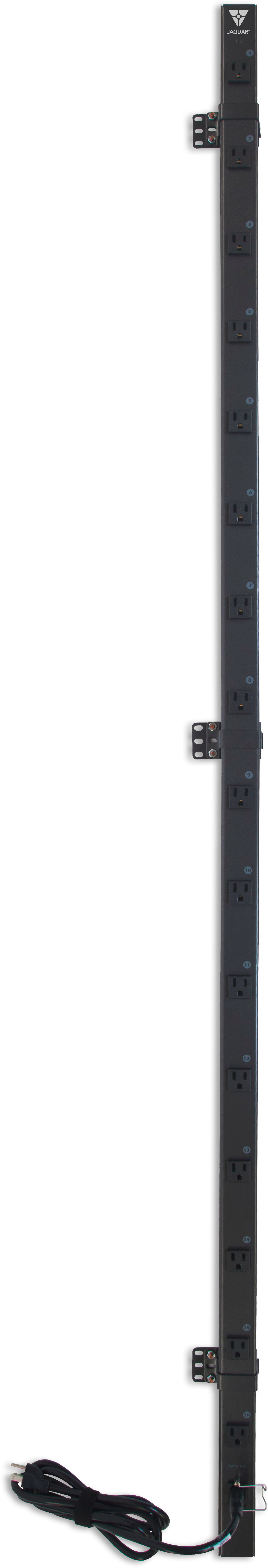 PDU NM de ZUR, 110-127 VAC, 15 Amperios, 16 receptáculos NEMA 5-15R de 7' (1PV-15A-16-515R-1S)