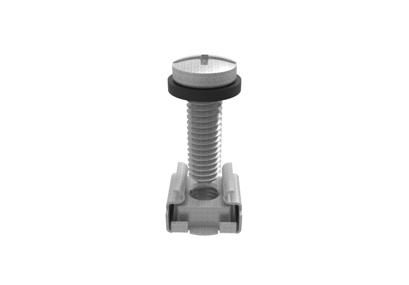 Tuerca enjaulada para gabinetes JL cal. 14, con tornillo M6 y rondana (50 Pzs)(NCS-CN2-50)