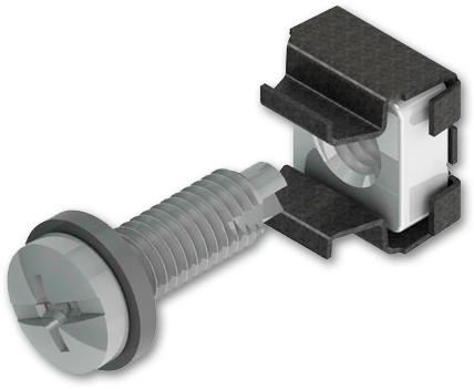 Tuerca enjaulada para gabinetes JL cal. 14, con tornillo M6 y rondana (50 Pzs)(NCS-CN2-50)