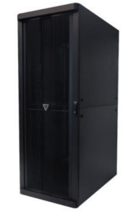 Gabinete HT 42UR, puerta ventilada, puerta doble ventilada, 80 ancho x 100cm prof. , 4 costados, Niveladores, Negro (KGT-42-1V2V-A100-4NN)